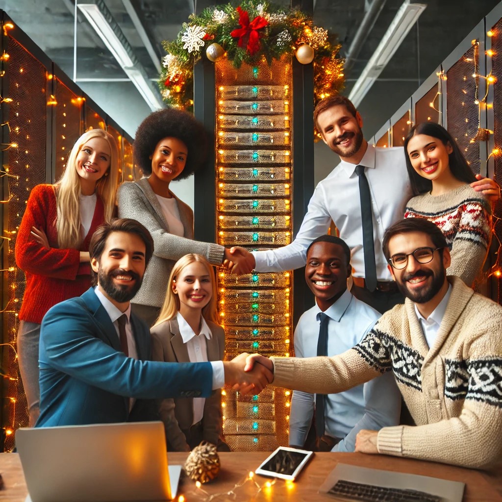 DALL·E 2024 11 20 10.47.35 – A diverse group of professionals of different races and ethnicities in a modern office with