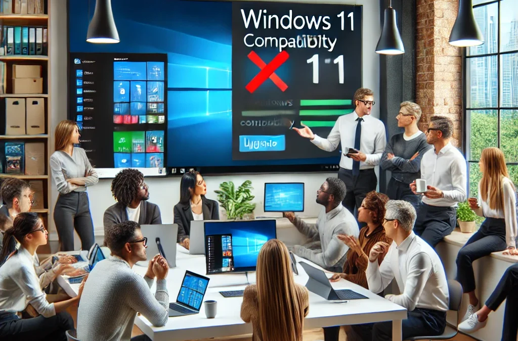 DALL·E 2024 11 26 08.08.33 – A diverse group of people of different races in a modern tech workspace, gathered around a