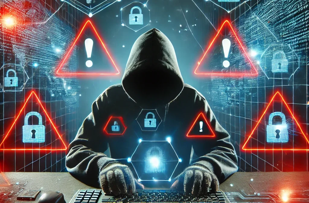 DALL·E 2025 02 03 14.37.10 – A dramatic scene of a hacker attempting to breach a secure network, but being blocked by an