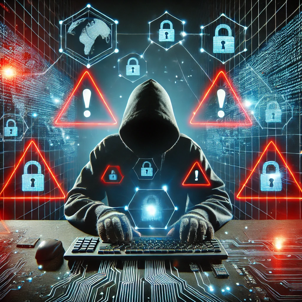 DALL·E 2025 02 03 14.37.10 – A dramatic scene of a hacker attempting to breach a secure network, but being blocked by an
