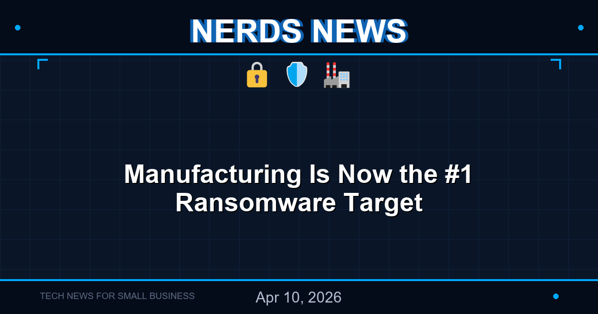 nerds news item manufacturing ransomware 2026 04 10